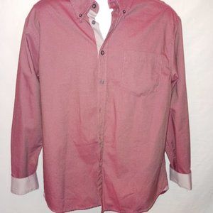 Men's Muted Red & Pink Haggar button down short Size Large